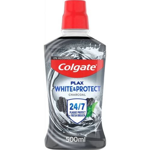 Colgate stn voda Plax White &amp; Protect Charcoal 500 ml